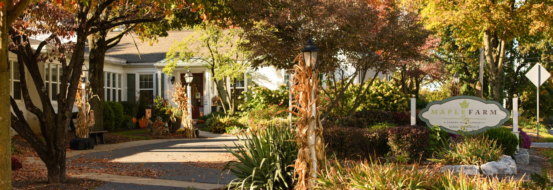 Maple Farm entrance during autumn