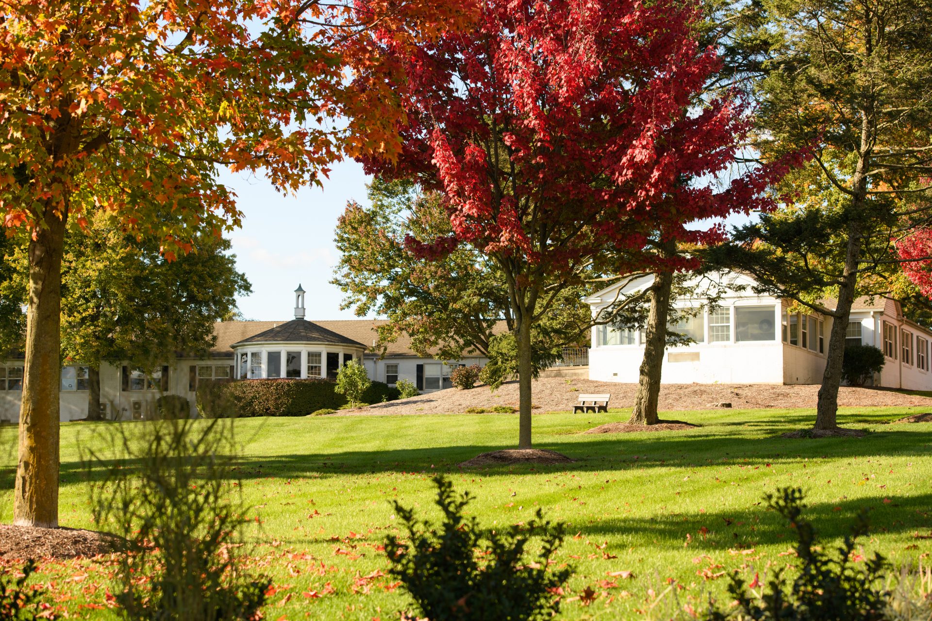 Maple Farm exterior photos in autumn.